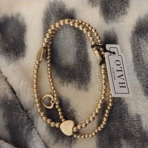 Stunning heart & beaded stretch bracelets 2 by Project Halo brand is high end